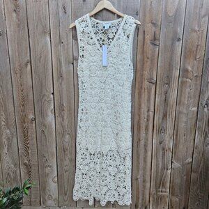 House of Harlow 1960 NWT Maxi Cream Lace Boho Beach Size M Dress